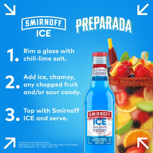 Smirnoff Ice Red White & Berry Flavored Hard Beverage Perspective: top
