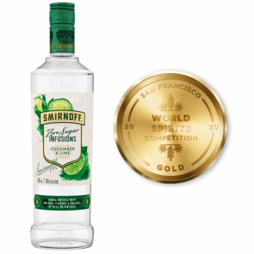 Smirnoff Zero Sugar Infusions Cucumber & Lime (Vodka Infused With Natural Flavors) Perspective: top