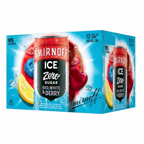 Smirnoff Ice Zero Sugar Red White & Berry Perspective: top
