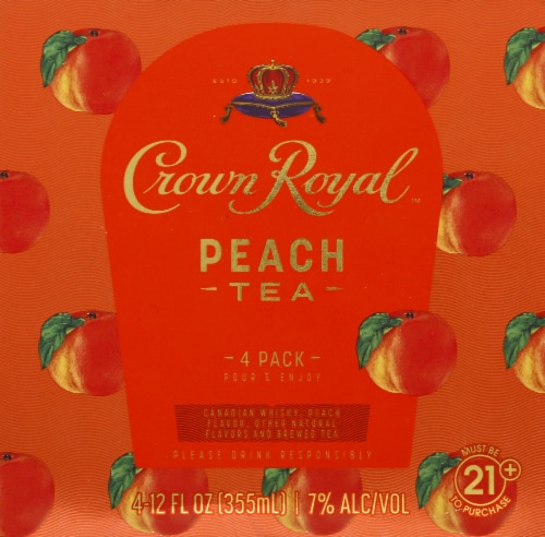 Crown Royal Peach Tea Canadian Whisky Ready to Drink Cocktail Perspective: top