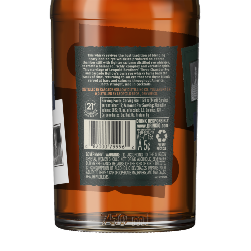 George Dickel Whiskey - American Collaboration Rye Perspective: top