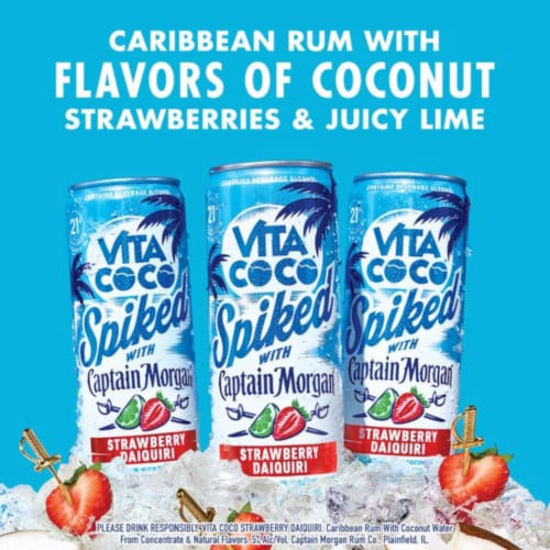 Vita Coco Spiked with Captain Morgan Strawberry Daiquiri Perspective: top