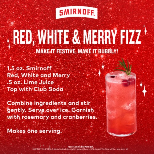 Smirnoff Red White & Merry Limited Edition (Vodka Made With Natural Flavors & Certified Colors) Perspective: top