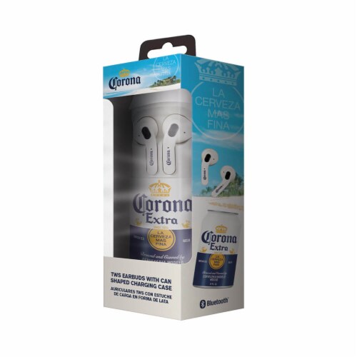 Corona CORONABUDS TWS Earbuds with Can Shaped Charging Case Perspective: top