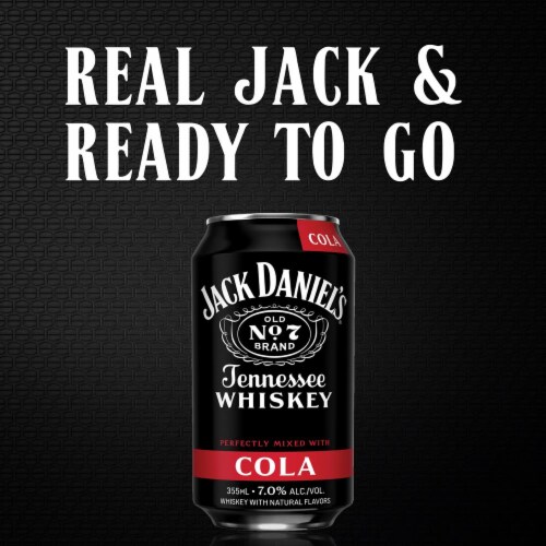 Jack Daniel's Tennessee Whiskey and Cola Ready to Drink Whiskey Cocktail Perspective: top