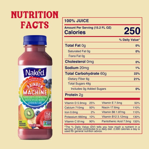 Naked Juice Rainbow Machine Flavored 100% Juice Smoothie Blend Perspective: top