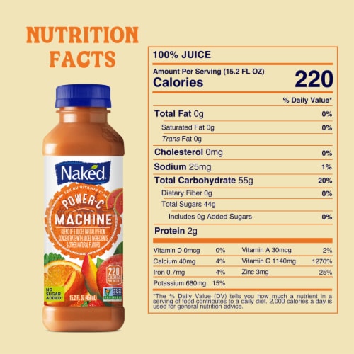Naked Juice Power-C Machine Flavored 100% Juice Smoothie Blend Perspective: top