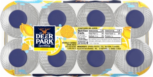 Deer Park® Natural Spring Lively Lemon Flavored Sparkling Bottled Water Perspective: top