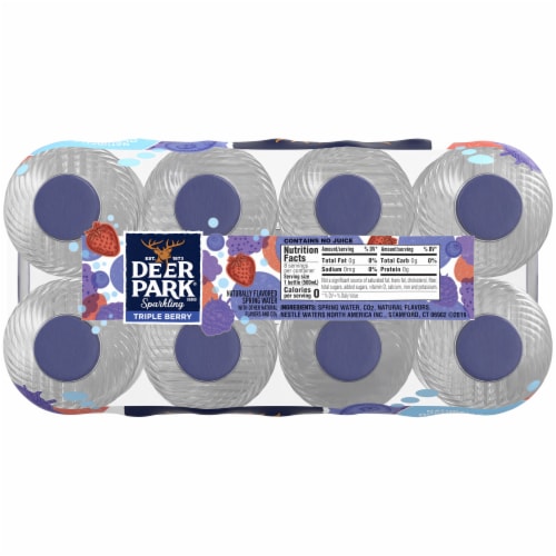Deer Park® Natural Spring Triple Berry Flavored Sparkling Bottled Water Perspective: top