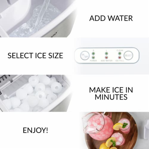 Igloo Automatic Self-Cleaning Portable Countertop Ice Maker with Handle - Stainless Steel Perspective: top