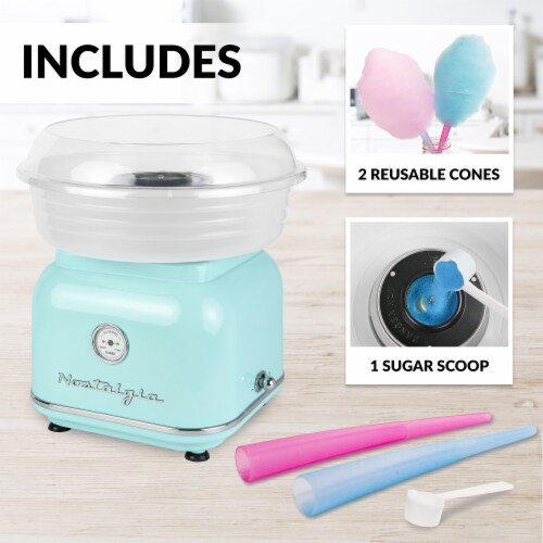 Nostalgia Classic Retro Cotton Candy Maker - Aqua Perspective: top