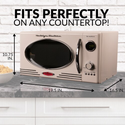 Nostalgia Retro Countertop Microwave Oven - Ivory Perspective: top