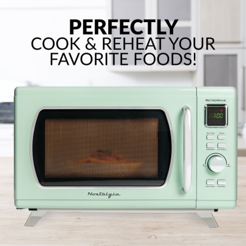 Nostalgia Mid-Century Retro Microwave - Seafoam Green Perspective: top