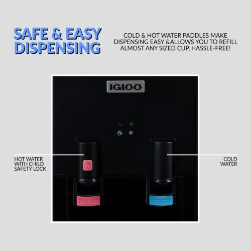 Igloo Hot & Cold Water Top Loading Water Dispenser - Black Perspective: top