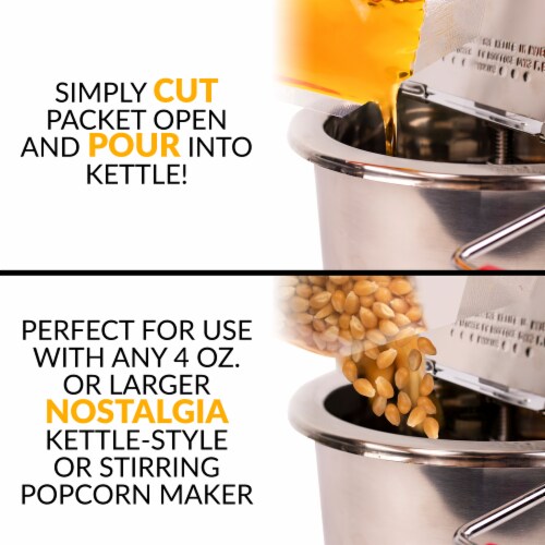 Nostalgia Premium Popcorn, Oil, and Seasoning Salt All-in-One Packs - 24 Pack Perspective: top