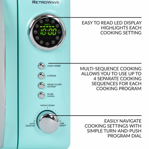 Nostalgia Countertop Microwave Oven - Aqua Perspective: top