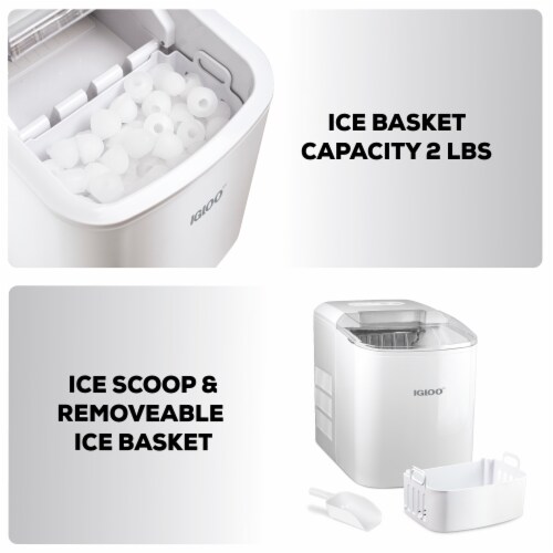 Igloo Automatic Portable Countertop Ice Maker - White Perspective: top