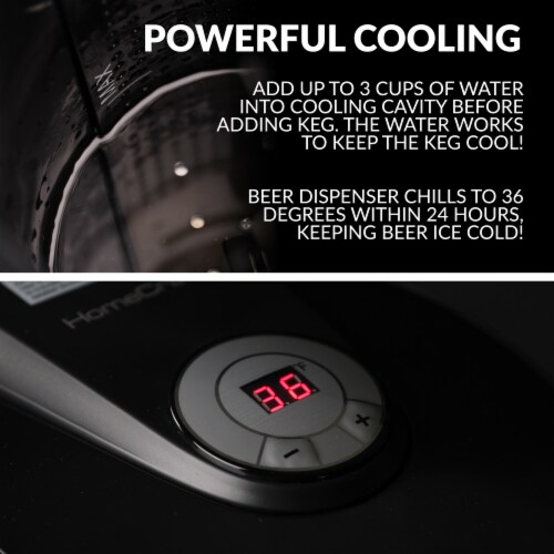 HomeCraft Stainless Steel Tap Beer Growler Cooling System - Black Perspective: top