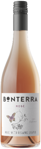 Bonterra Made With Organic Grapes California Rose Wine Perspective: top