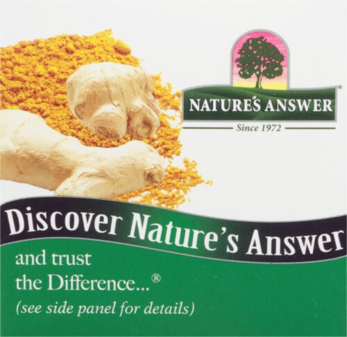 Nature's Answer Turmeric & Ginger Vegetarian Capsules Perspective: top
