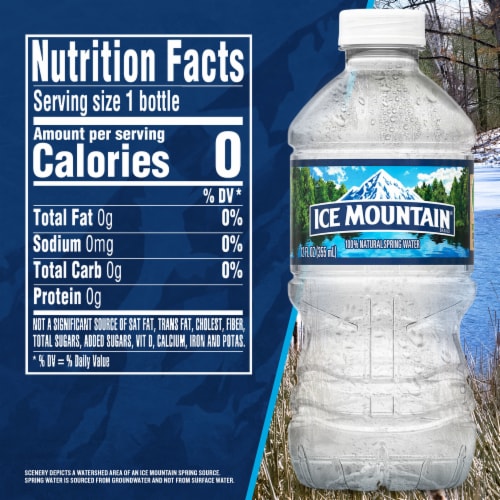 Ice Mountain 100% Natural Spring Water Bottle Perspective: top