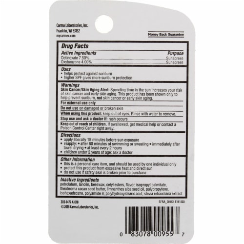 Carmex Daily Care Moisturizing Lip Balm Tube, Fresh Cherry, SPF 15, 0.35 oz Perspective: top