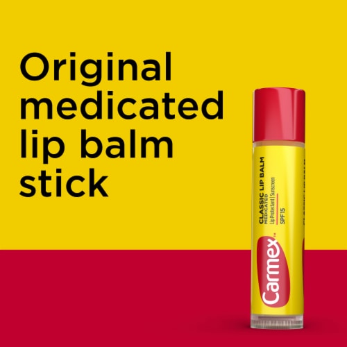 Carmex Medicated Lip Balm Stick, Lip Moisturizer for Dry, Chapped Lips - 0.15 OZ Perspective: top