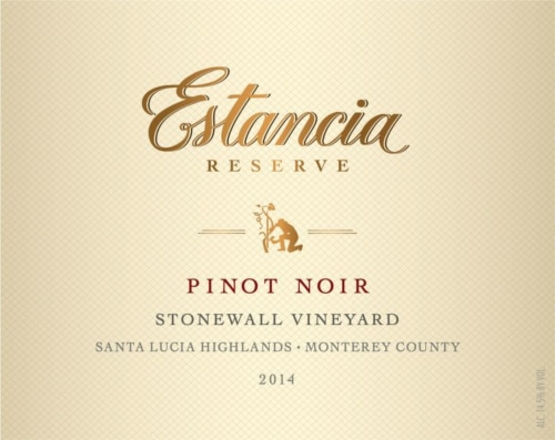 Estancia Reserve Stonewall Vineyard Pinot Noir Red Wine Perspective: top