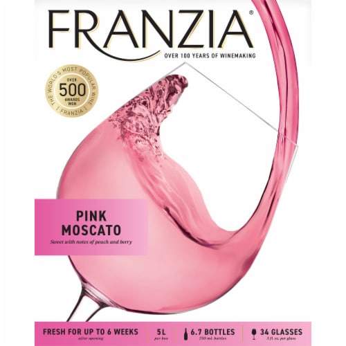 Franzia Pink Moscato Vintner Select Rose Wine Box Perspective: top
