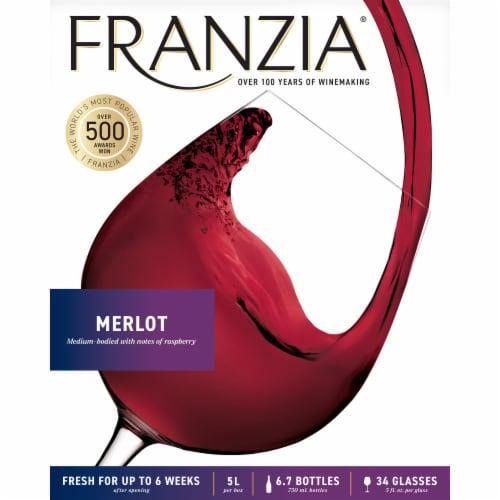 Franzia Vintner Select Merlot Red Wine Box Perspective: top