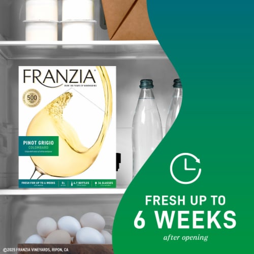 Franzia Pinot Grigio/Colombard Vintner Select Blend White Wine Box Perspective: top