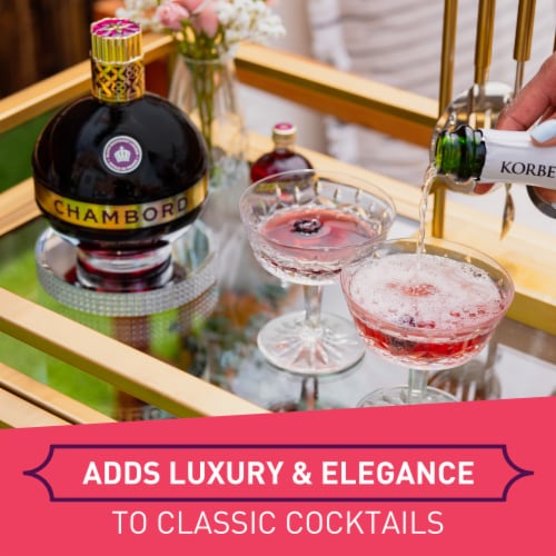 Chambord Black Raspberry Cordial Fruit Flavored Liqueur Perspective: top