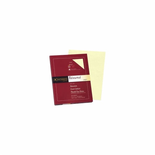 Southworth 100% Cotton Resume Paper, 32 lbs., 8-1/2 x 11, Ivory, Wove, 100/Box