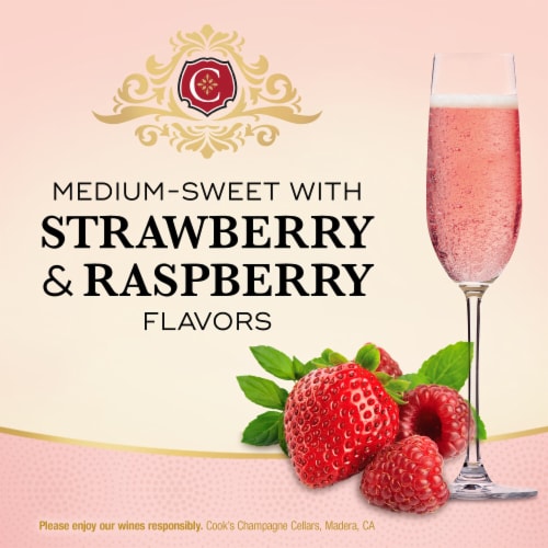 Cook's California Champagne Sweet Rose Sparkling Wine Perspective: top