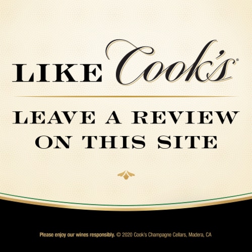 Cook's California Champagne Extra Dry White Sparkling Wine Perspective: top