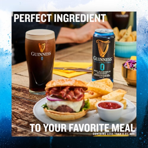 Guinness Draught 0 Non Alcoholic Stout Beer Perspective: top