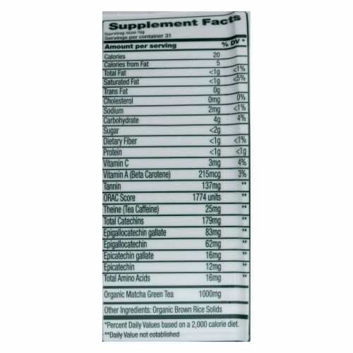 Green Foods Matcha Green Tea Energy Blend - 5.5 oz (156 g) Perspective: top