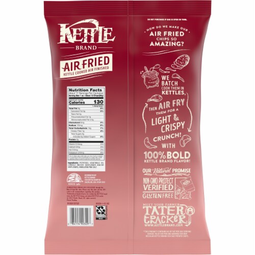 Kettle Brand Potato Chips, Air Fried Himalayan Salt Kettle Chips, 11.25 Oz Party Size Bag Perspective: top