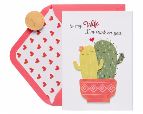 Papyrus Funny Valentine’s Day Card for Wife (Cacti) Perspective: top