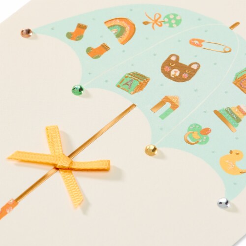 Papyrus Baby Shower Card (Umbrella) Perspective: top