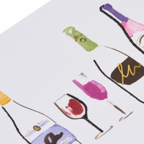 Papyrus Blank Card (Wine Bottles) Perspective: top