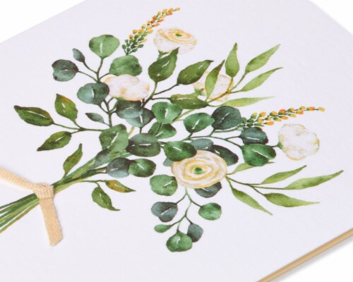Papyrus Wedding Card for Couple (White Flowers) Perspective: top