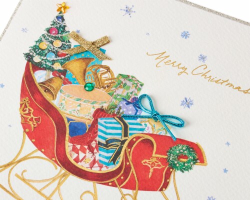 Papyrus Christmas Card (Sleigh with Presents) Perspective: top