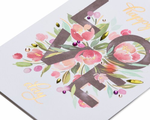 Papyrus Blank Valentine’s Day Card (Floral Love) Perspective: top