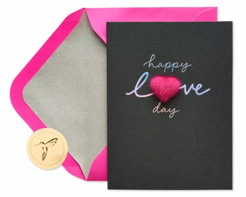 Papyrus Blank Valentine’s Day Card (Fluffy Heart) Perspective: top