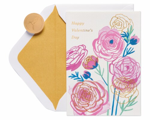 Papyrus Valentine’s Day Card (Flowers) Perspective: top