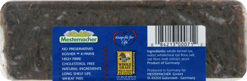 Mestemacher Natural Pumpernickel Bread Perspective: top
