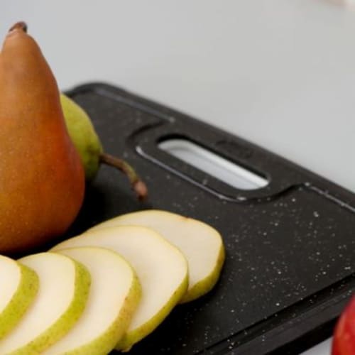 Dexas® POLYDUO™ Reversible Cutting Board - Midnight Granite/White Perspective: top