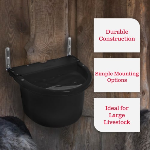 Little Giant 20 Quart Heavy Duty Mountable Plastic Fence Feeder Bucket, Black Perspective: top