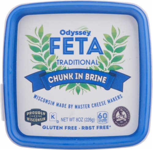 Odyssey Traditional Chunk in Brine Feta Cheese Perspective: top